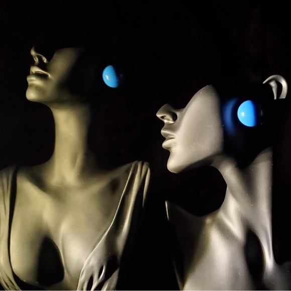 Sapphire Blue Ball-Shaped Large Silver Stud Earrings - Picture 8 of 11